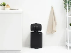 Cubo de basura con pedal Bo 12 L, Negro mate