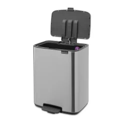 Cubo de basura con pedal Bo 12 L, Acero mate antihuellas