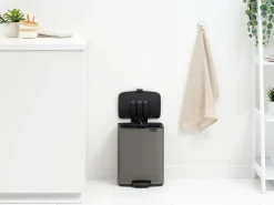 Cubo de basura con pedal Bo 12 L, Platino