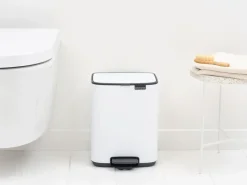 Cubo de basura con pedal Bo 7 L, Blanco