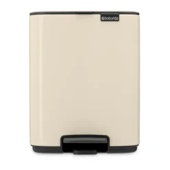 Cubo de basura con pedal Bo 7 L, Beige suave