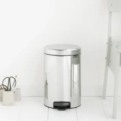 Cubo de pedal newIcon 12L, Brilliant steel