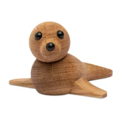 Decoración foca Mini 9 cm, Roble