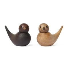Decoración golondrina Sweeties 5,4 cm 2 piezas, Roble