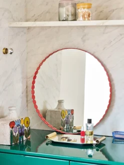 Espejo Arcs Mirror Ø60 cm, Red
