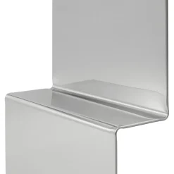 Espejo de pared Pleat, Acero pulido, 227×57 cm