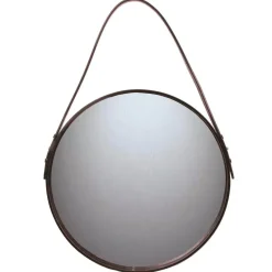 Espejo redondo Ørskov, marrón, Ø 40 cm