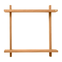 Estante de pared Treat doble, Roble natural aceitado, 50×12×50 cm