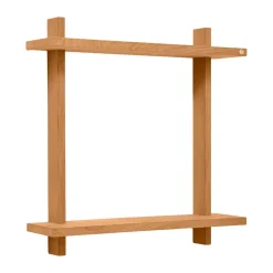 Estante de pared Treat doble, Roble natural aceitado, 50×12×50 cm