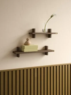 Estante de pared Treat individual, Roble ahumado aceitado, 50×12×11,2 cm