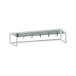 Estante de recibidor 11, Lacado blanco, chapa de zinc