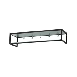 Estante de recibidor 11, Lacado negro, chapa de zinc