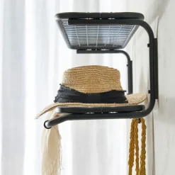 Estante sombrerero Classic 650, Negro/cromo, 2 niveles, 70 cm