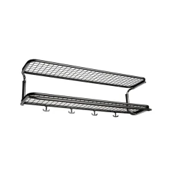Estante sombrerero Classic 650, Negro/cromo, 2 niveles, 120 cm