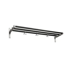 Estante sombrerero o zapatero Nostalgi, Negro, base de aluminio