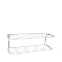 Estante zapatero Classic 650, Blanco/cromo, 2 niveles, 120 cm