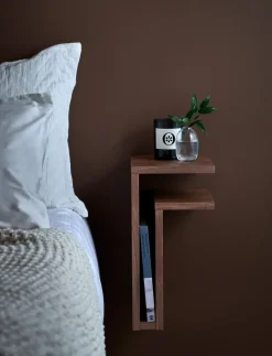 Estantería de pared F-shelf nogal, estante a la derecha