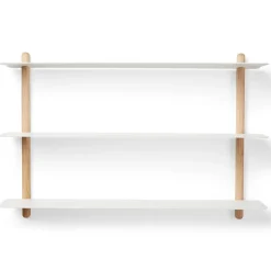 Estantería Nivo A, roble claro-blanco