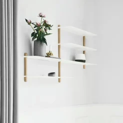 Estantería Nivo B, roble claro-blanco