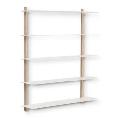 Estantería Nivo E, roble claro-blanco