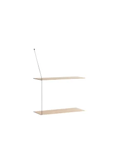 Estantería Stedge 60 cm, Roble pigmentado blanco