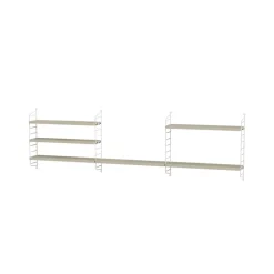 Estantería String Pocket, fresno-blanco, fresno-blanco