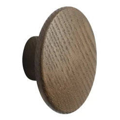 Gancho Dots wood dark stained brown, Ø6,5 cm