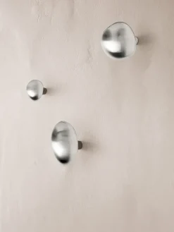 Gancho Mushroom, Brushed stainless steel