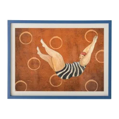 Ilustración Svela con marco 52x47 cm, Marrón