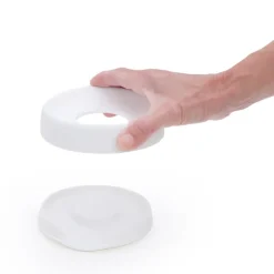 Jabonera con drenaje oculto silicona medium, blanco