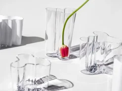 Jarrón Alvar Aalto transparente, 120 mm