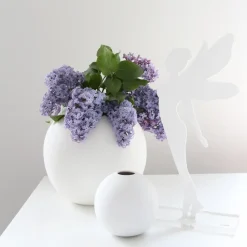 Jarrón Ball blanco, 10 cm