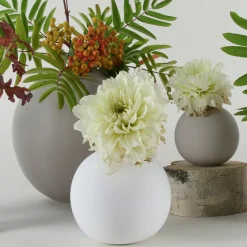 Jarrón Ball blanco, 10 cm