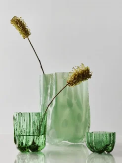 Jarrón Crackle 12,1 cm, Verde oscuro