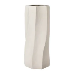 Jarrón de gres Ernst Ø13x31 cm, Blanco natural