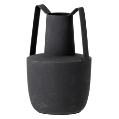 Jarrón de metal con asas Bloomingville 20,5 cm, negro