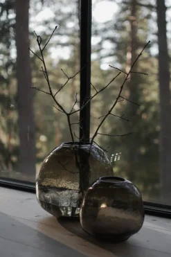 Jarrón Pebble marrón, Grande Ø28 cm