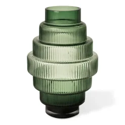 Jarrón Steps S 30 cm, Verde oscuro