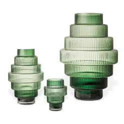 Jarrón Steps S 30 cm, Verde oscuro
