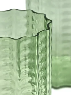 Jarrón Waves 01 21 cm, Green-clear