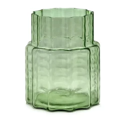 Jarrón Waves 04 Ø18x21 cm, Green-clear