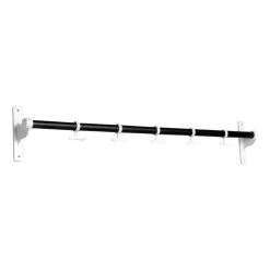 Listón de ganchos Nostalgi 100 cm, roble teñido de negro-blanco
