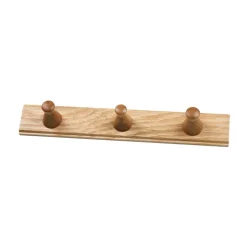 Listón de ganchos Q3 Allé 3 ganchos, Oak nature lacquered