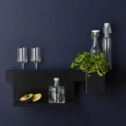 Listón magnético Flex Rail 60 cm, roble teñido de negro-negro