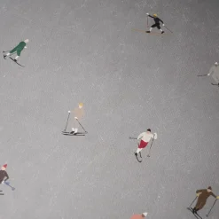 Lámina Skiers 40x50 cm, gris