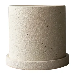 Maceta Ø13 cm con plato Grow, Creme structure