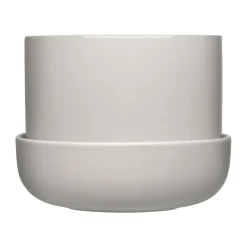 Maceta con plato Nappula Ø17 cm altura 13 cm, Gris claro