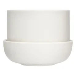 Maceta con plato Nappula Ø17 cm altura 13 cm, blanco
