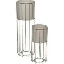Maceta con soporte Fenja 2 piezas, Simply taupe