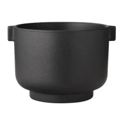 Maceta Ernst con asas negras, h15 cm Ø19 cm